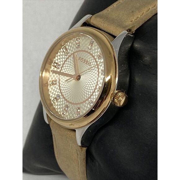 Fossil BQ1576 Womens Beige Leather Analog Beige Dial Quartz Genuine Watch HK1141 - Picture 4 of 12